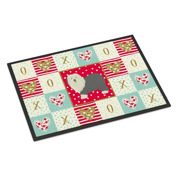 Carolines Treasures 24 x 36 in. Old English Sheepdog Love Indoor or Outdoor Mat CK5942JMAT - main